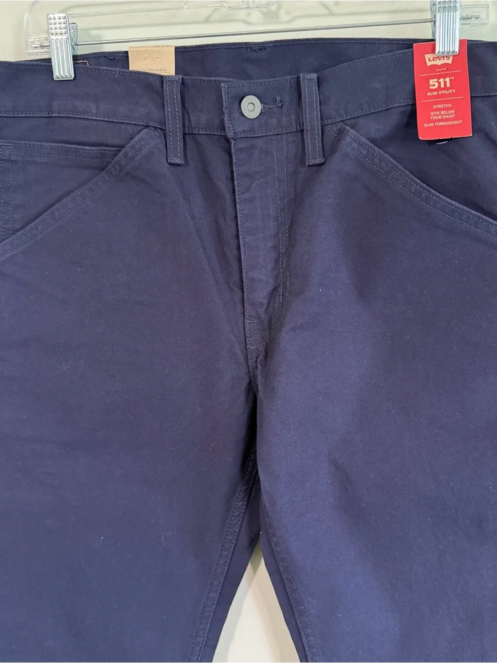Levi's 511 Slim Workwear Utility Cargo Stretch Navy Blue Men’s Pants Size 34x30